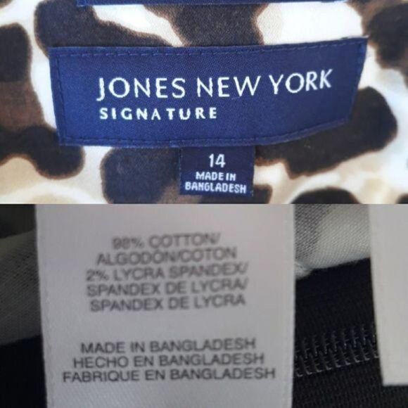 Jones New York Day To Night Leopard Scoop Neck Sleeveless Sheath Dress Sz 14 - Picture 3 of 8